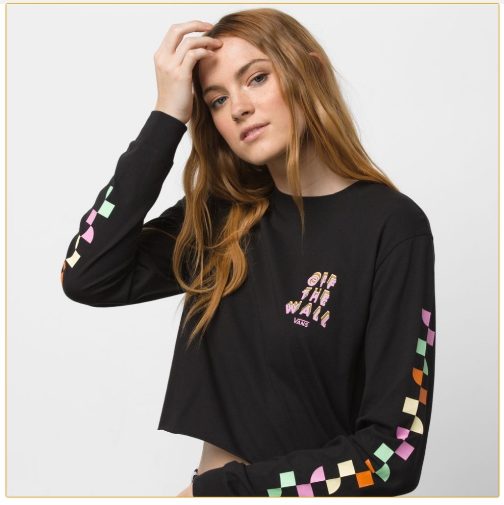 "Vans" Long Sleeve Crop Top.